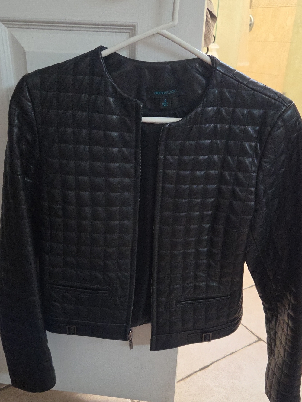 Siena Studio Black Quilted Leather Jacket